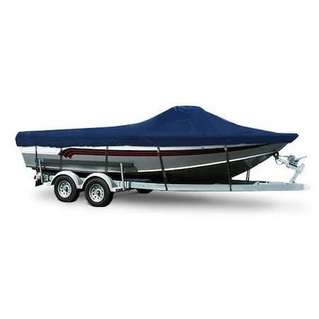 Eevelle Boat Cover ALUMINUM FISHING Walk Thru Windshield Inboard Fits 13ft 6in L up to 100in W Navy SCAVWT13100-NVY